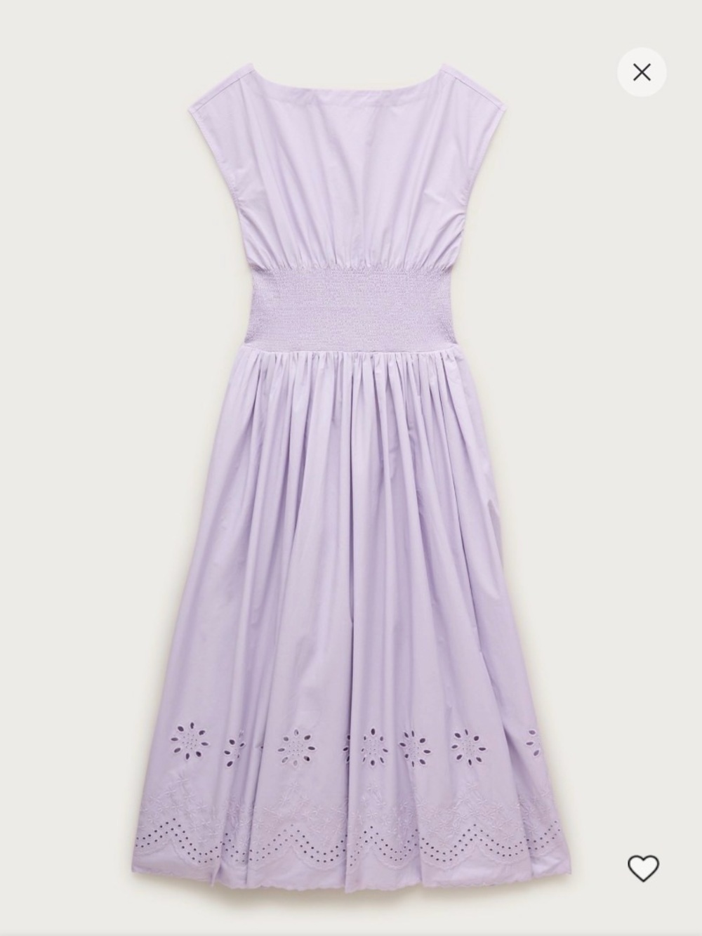 J. Crew Lavender Midi Dress w/ Smocked Waist & Eyelet Hem CS937 (2026)